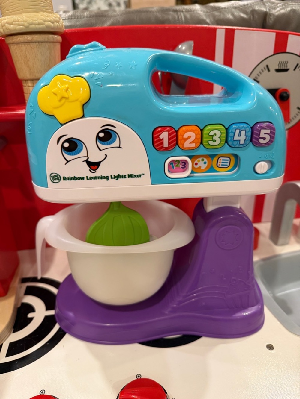 Pretend Play Kids Mixer Toy in Blue and Purple with Play Bowl